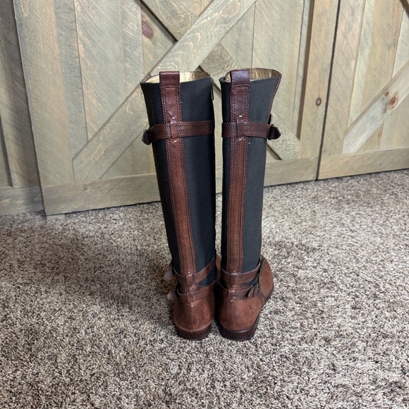 Frye Anna Gore tall whiskey Brown Leather Boots Size 7.5 - Picture 8 of 12